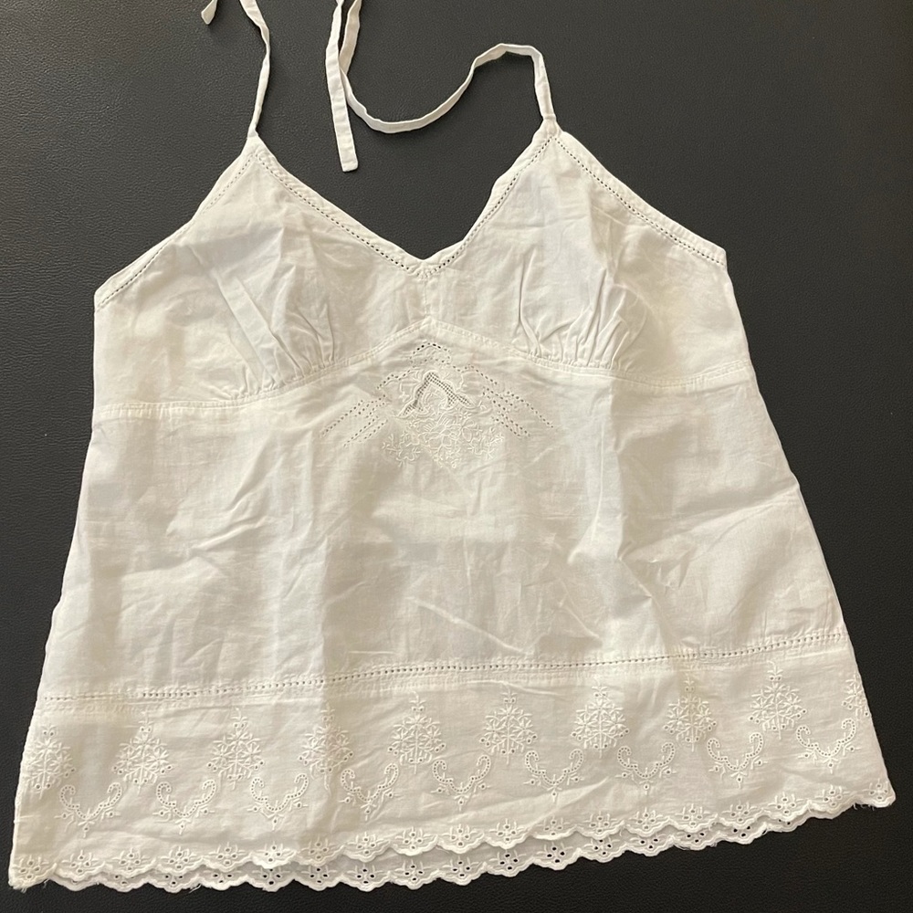 American eagle white eyelet halter top